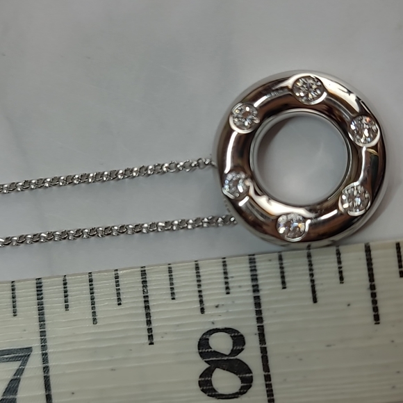 SILVER CIRCLE OF LIFE CZ PENDANT & CHAIN - Picture 6 of 8
